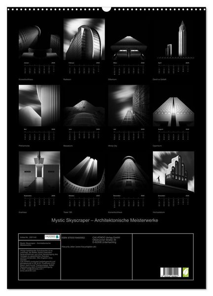 Produktbild: Mystic Skyscraper &ndash; Architektonische Meisterwerke (Wandkalender 2026 DIN A2 hoch), CALVENDO Monatskalender