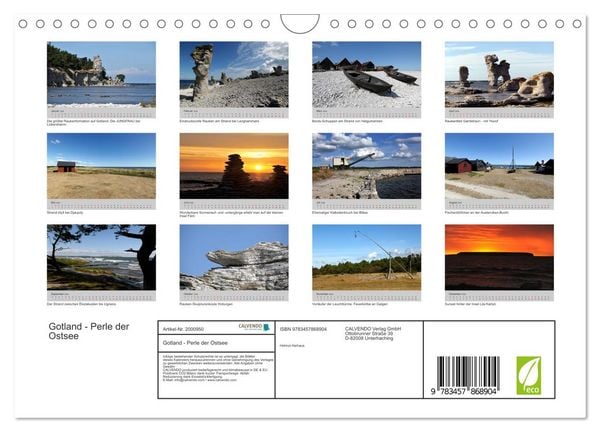 Produktbild: Gotland - Perle der Ostsee (Wandkalender 2026 DIN A4 quer), CALVENDO Monatskalender