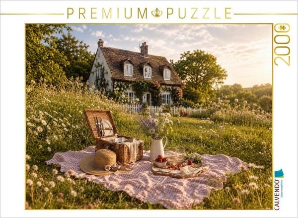 CALVENDO Puzzle Sommerpicknick auf der Wiese | 2000 Teile Lege-Größe 90x67cm Foto-Puzzle für glückliche Stunden