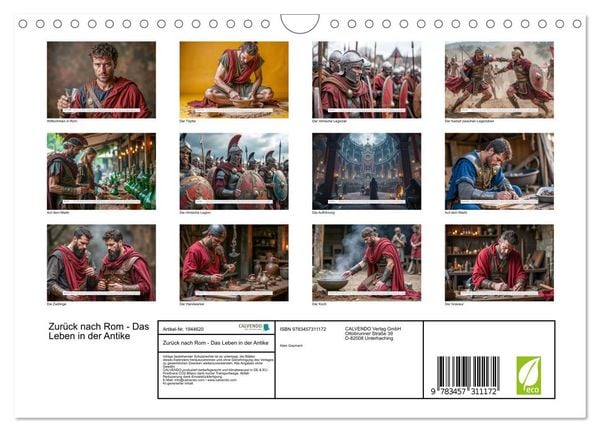 Produktbild: Zur&uuml;ck nach Rom - Das Leben in der Antike (Wandkalender 2026 DIN A4 quer), CALVENDO Monatskalender