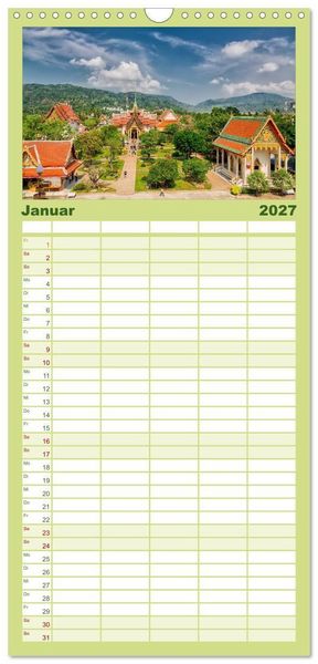 Produktbild: Familienplaner 2027 - Zauberhaftes Thailand mit 5 Spalten (Wandkalender, 21 x 45 cm) CALVENDO