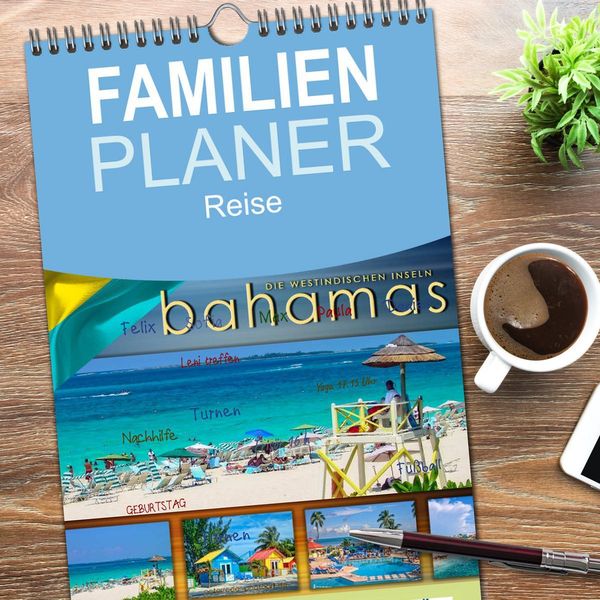 Produktbild: Familienplaner 2026 - Die Westindischen Inseln - Bahamas mit 5 Spalten (Wandkalender, 21 x 45 cm) CALVENDO