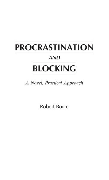 Produktbild: Procrastination and Blocking