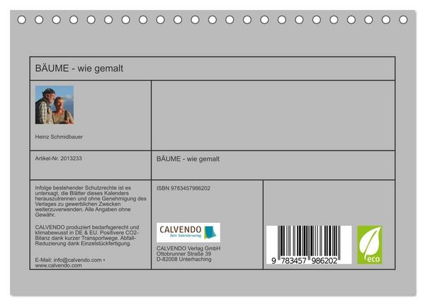 Produktbild: B&Auml;UME - wie gemalt (Tischkalender 2026 DIN A5 quer), CALVENDO Monatskalender