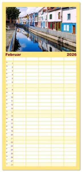 Produktbild: Familienplaner 2026 - Amiens. Die leise Sch&ouml;nheit Nordfrankreichs mit 5 Spalten (Wandkalender, 21 x 45 cm) CALVENDO