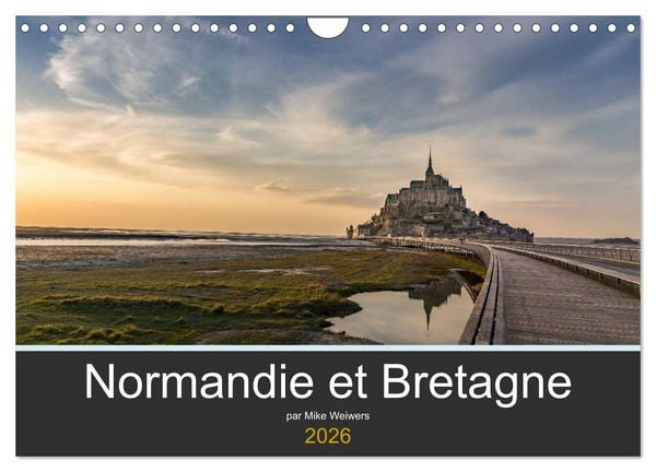 Normandie et Bretagne (Calendrier mural 2026 DIN A4 vertical), CALVENDO calendrier mensuel