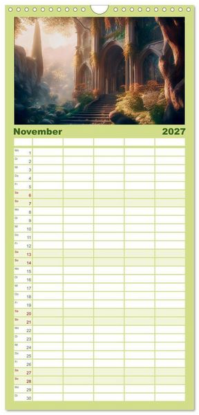 Produktbild: Familienplaner 2027 - Im Reich der Elben mit 5 Spalten (Wandkalender, 21 x 45 cm) CALVENDO