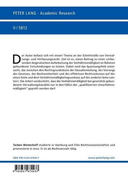 Produktbild: Die Pr&uuml;fung der Verh&auml;ltnism&auml;&szlig;igkeit im Rahmen gebundener Entscheidungen