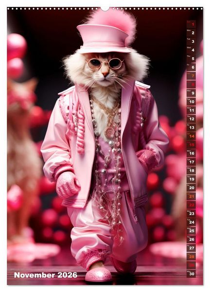 Produktbild: Stylish cats (High Quality Premium Wall Calendar 2026 DIN A2 portrait),CALVENDO 12 Month Wall Calendar