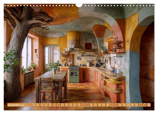 Produktbild: Fantastische K&uuml;chenarchitektur. KI-Design zum Staunen (Wandkalender 2026 DIN A3 quer), CALVENDO Monatskalender