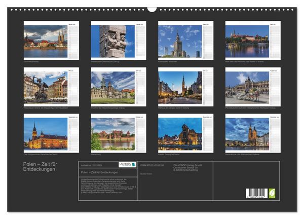 Produktbild: Polen &ndash; Zeit f&uuml;r Entdeckungen (Wandkalender 2026 DIN A2 quer), CALVENDO Monatskalender