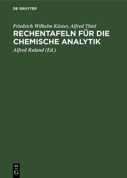 Produktbild: Rechentafeln f&uuml;r die chemische Analytik