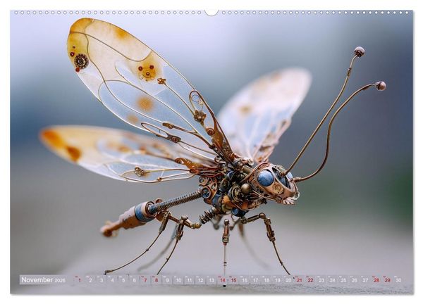 Produktbild: Insecta Mechanica. Fantastische Fl&uuml;gelwesen zwischen Technik und Natur (hochwertiger Premium Wandkalender 2026 DIN A2 quer), Kunstdruck in Hochglanz
