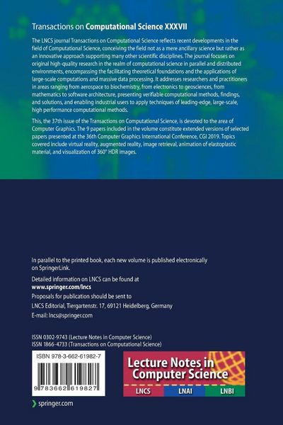 Produktbild: Transactions on Computational Science XXXVII