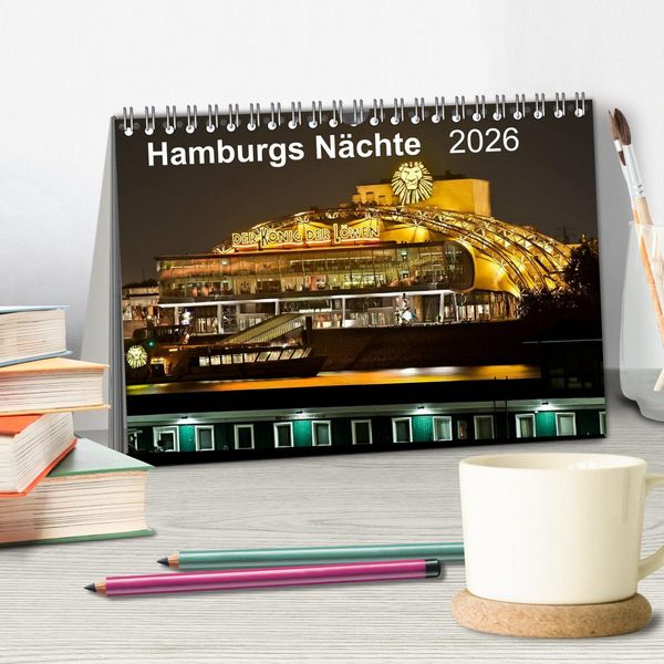 Produktbild: Hamburgs N&auml;chte (Tischkalender 2026 DIN A5 quer), CALVENDO Monatskalender