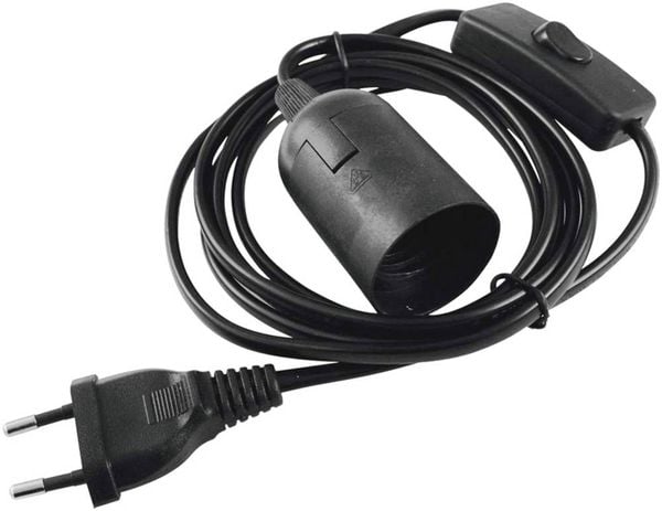 Eurolite 51100666 Lampenfassung E27 230 V 60 W mit Eurostecker, mit Wippschalter