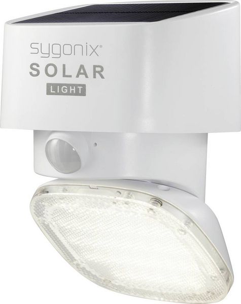 Produktbild: Sygonix SY-4673534 Solar-Au&szlig;enwandleuchte mit Bewegungsmelder LED LED fest eingebaut 20 W Wei&szlig;