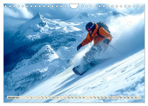 Produktbild: Snowboarden - tolle Momente (Wandkalender 2026 DIN A4 quer), CALVENDO Monatskalender