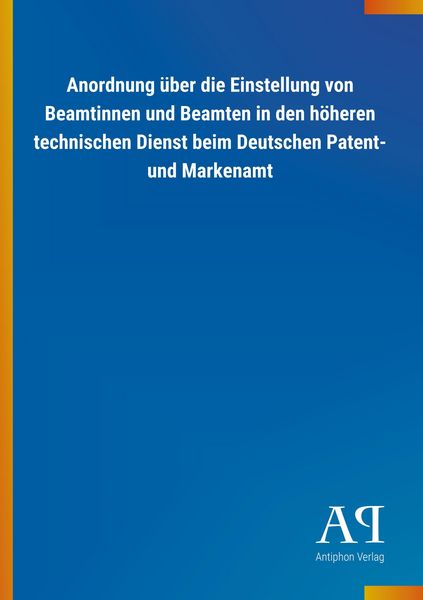 Produktbild: Anordnung &uuml;ber die Einstellung von Beamtinnen und Beamten in