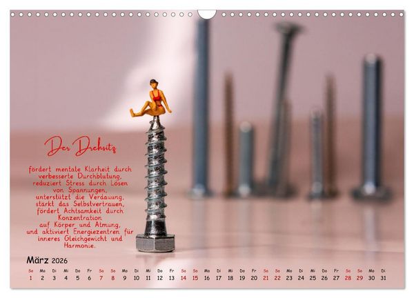 Produktbild: Yoga - Kleine Figur, gro&szlig;e Wirkung (Wandkalender 2026 DIN A3 quer), CALVENDO Monatskalender