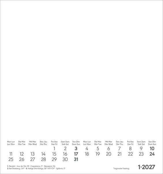 Produktbild: Kreativkalender S schwarz 2027