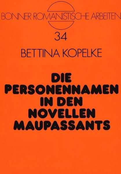 Produktbild: Die Personennamen in den Novellen Maupassants