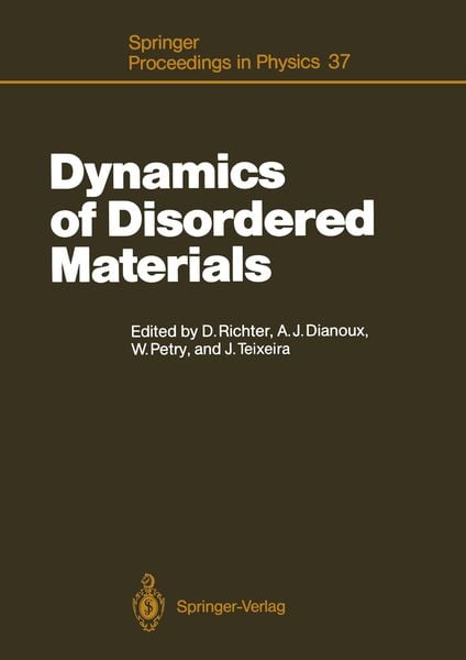Produktbild: Dynamics of Disordered Materials