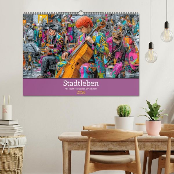 Produktbild: Stadtleben - Mit leicht schrulligen Bewohnern (Wandkalender 2026 DIN A2 quer), CALVENDO Monatskalender
