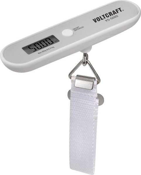 Produktbild: VOLTCRAFT KS-5000 Kofferwaage KS-5000 W&auml;gebereich (max.) 50 kg Ablesbarkeit 10 g batteriebetrieben Grau