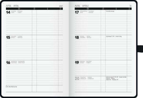 Produktbild: BRUNNEN 1072529907 Buchkalender Kompagnon TimeCenter Mod. 725 2027 A5, Kunststoff, schwarz