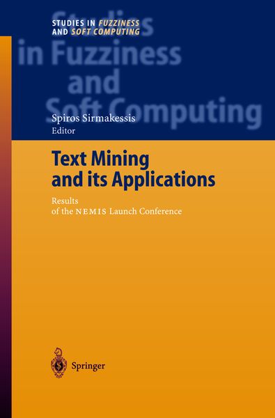 Produktbild: Text Mining and its Applications