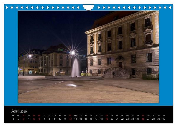 Produktbild: Schweinfurt bei Nacht verzaubernd und bunt (Wandkalender 2026 DIN A4 quer), CALVENDO Monatskalender