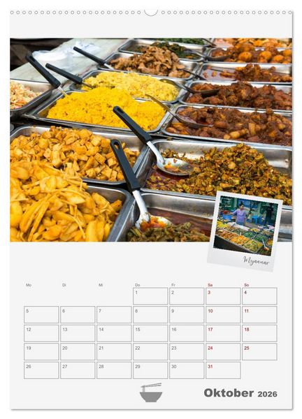 Produktbild: Street Food - K&uuml;chenplaner (Wandkalender 2026 DIN A2 hoch), CALVENDO Monatskalender