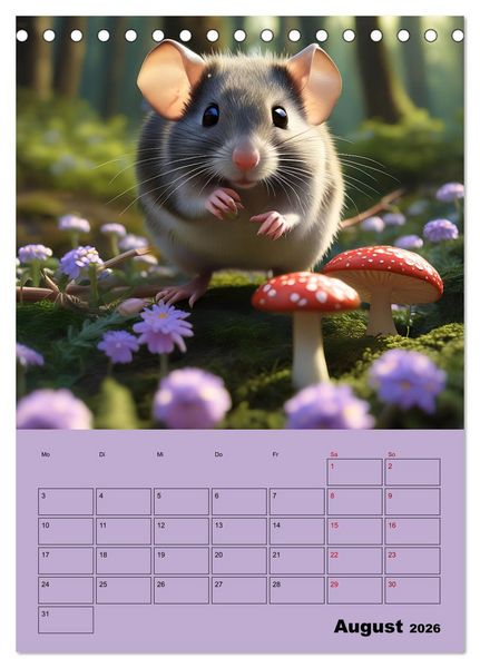 Produktbild: Tierkinder im Zauberwald (Tischkalender 2026 DIN A5 hoch), CALVENDO Monatskalender