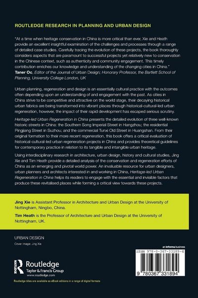 Produktbild: Heritage-led Urban Regeneration in China