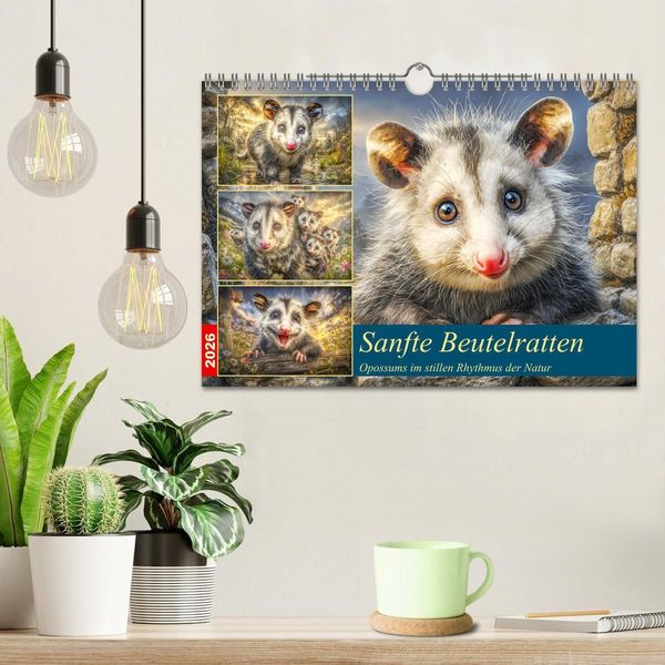 Produktbild: Sanfte Beutelratten. Opossums im stillen Rhythmus der Natur (Wandkalender 2026 DIN A4 quer), CALVENDO Monatskalender