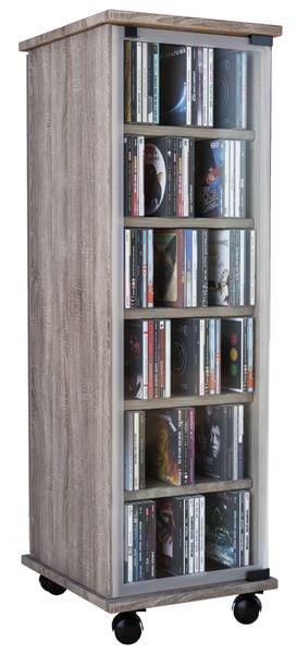 Holz CD DVD Stand Regal Schrank Valenza Glastür