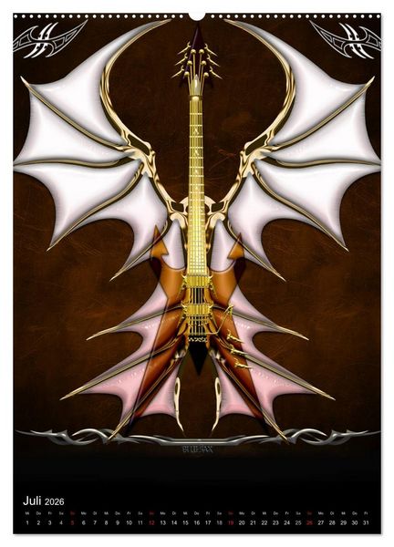 Produktbild: Heroische Gitarren (Wandkalender 2026 DIN A2 hoch), CALVENDO Monatskalender