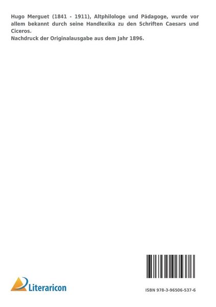 Produktbild: Lexikon zu den Schriften C&auml;sars und seiner Fortsetzer