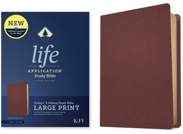 Produktbild: KJV Life Application Study Bible, Third Edition, Large Print (Genuine Leather, Burgundy, Red Letter)
