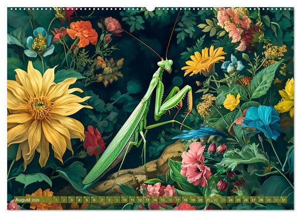 Produktbild: Gartengefl&uuml;ster - Tierische Besucher in der Bl&uuml;tenf&uuml;lle (hochwertiger Premium Wandkalender 2026 DIN A2 quer), Kunstdruck in Hochglanz