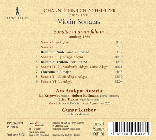 Produktbild: Johann Schmelzer: Violin Sonatas - Sonatae unarum