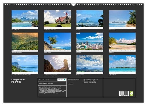 Produktbild: Inselparadies Mauritius (Wandkalender 2027 DIN A2 quer), CALVENDO Monatskalender