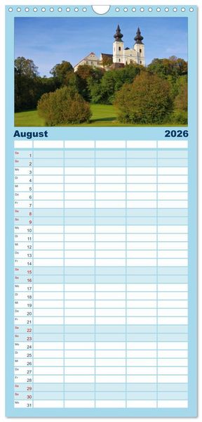 Produktbild: Familienplaner 2026 - Die Wachau - Bezaubernde Orte an der Donau mit 5 Spalten (Wandkalender, 21 x 45 cm) CALVENDO