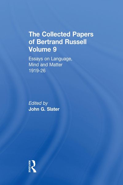 Produktbild: The Collected Papers of Bertrand Russell, Volume 9