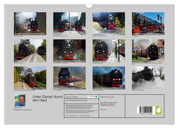 Produktbild: Unter Dampf durch den Harz (Wandkalender 2026 DIN A3 quer), CALVENDO Monatskalender