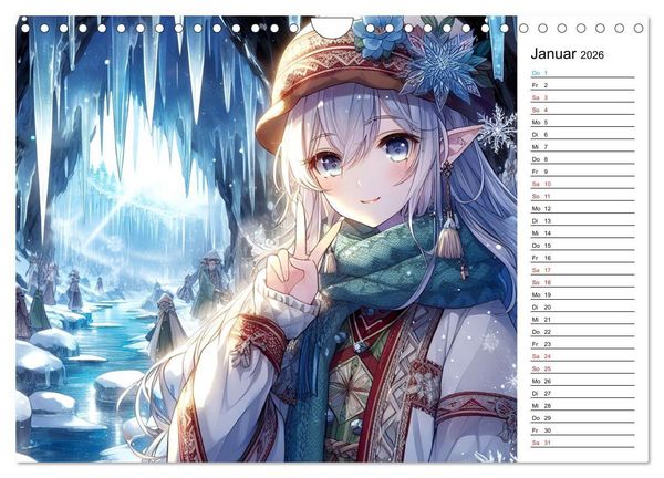 Produktbild: Bezaubernde Manga Elfen (Wandkalender 2026 DIN A4 quer), CALVENDO Monatskalender
