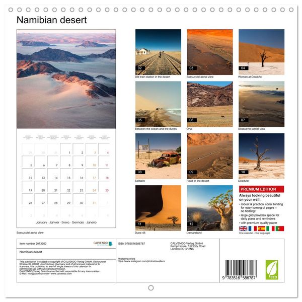 Produktbild: Namibian desert (Wall Calendar 2026 12 &times; 12 Inch) CALVENDO 12 Month Wall Calendar