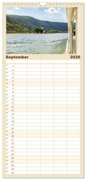Produktbild: Familienplaner 2026 - Eine Kreuzfahrt auf dem Rhein mit 5 Spalten (Wandkalender, 21 x 45 cm) CALVENDO