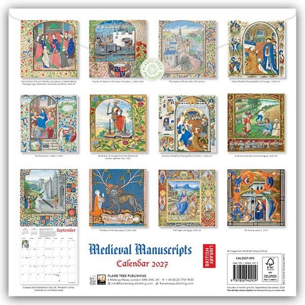 Produktbild: British Library Illuminated Manuscripts &ndash; Bilderhandschriften der Britischen Nationalbibliothek 2027 &ndash; Original Flame Tree Publishing-Kalender [Kalender]
